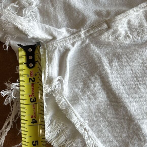 Levi's 501 XX White cut off‎ button fly Jean Shorts crossover Sz 27 - Picture 9 of 10
